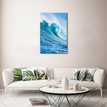 Amazon.co.jp: 海の装飾 アート絵画 風景画 木製パネル付 絵